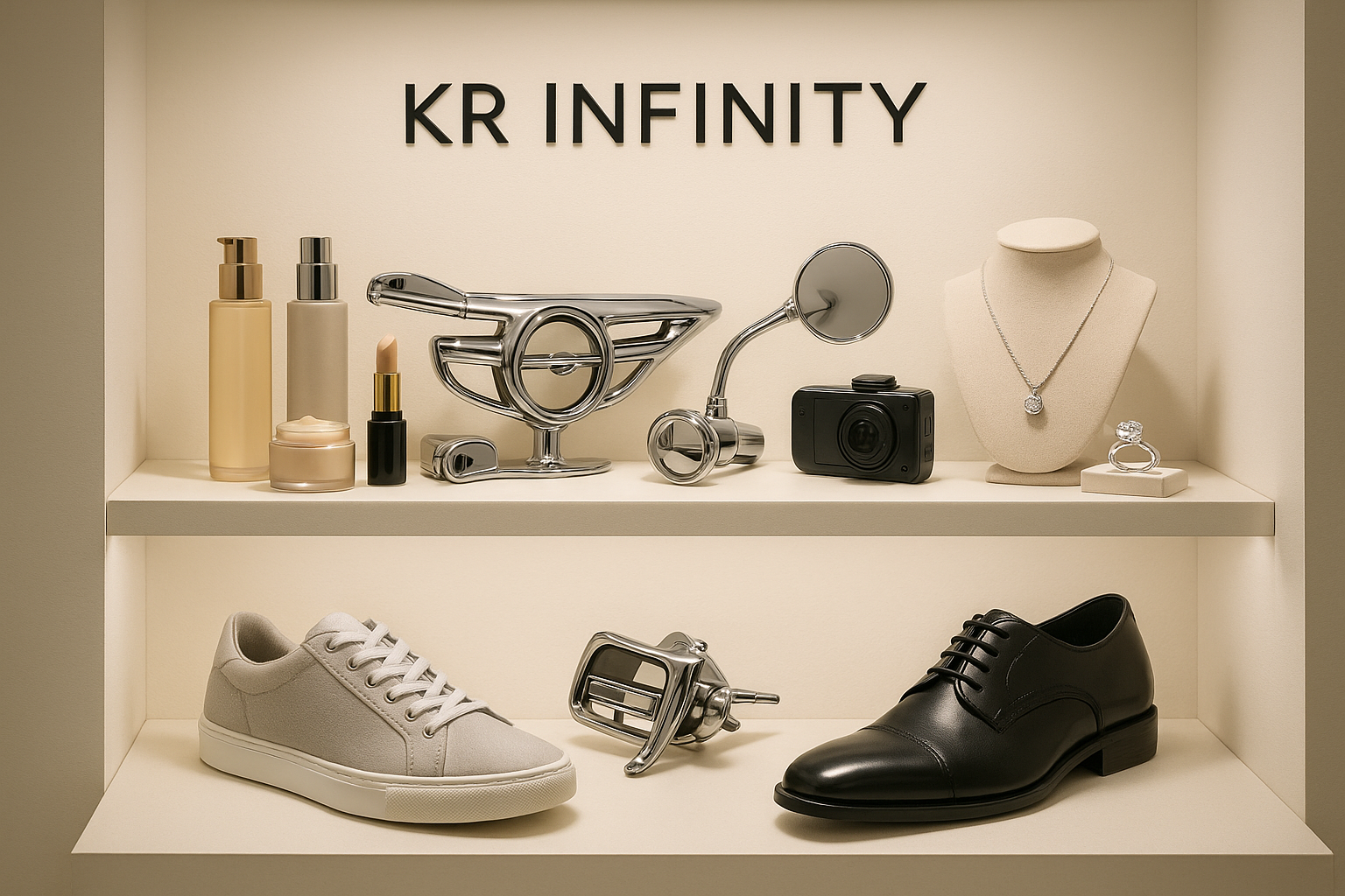 kr infinity producs is bueaty ,car and bike acceasrys ,footware ,jewalaery